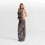 The Static Stripe Plunge Maxi